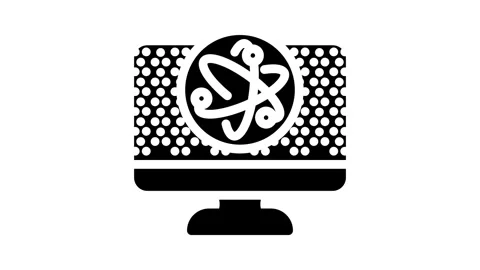 Dot technology quantum glyph icon animation Stock Footage 326740488