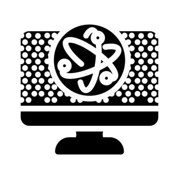 Dot technology quantum glyph icon vector illustration Stock Illustration