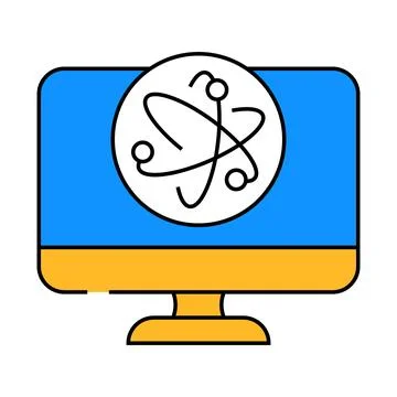 Dot technology quantum icon color illustration Illustrazione stock