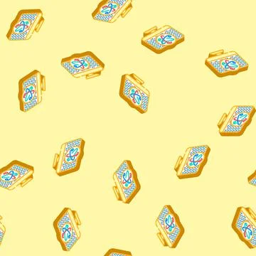 Dot technology quantum isometric icon seamless pattern Stock Illustration