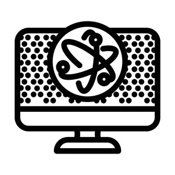 Dot technology quantum line icon vector illustration Stock Illustration