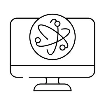 Dot technology quantum line icon vector illustration Stock Illustration