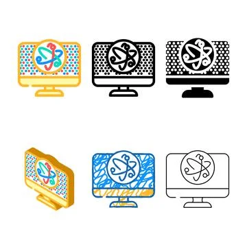 Dot technology quantum looks color icon vector Stockillustratie