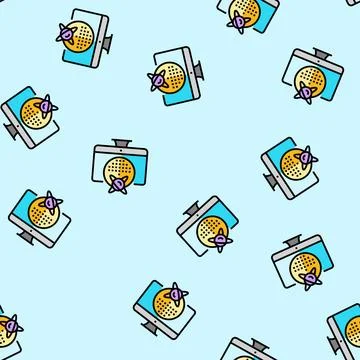 Dot technology quantum vector seamless pattern Stock Illustration