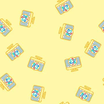 Dot technology quantum vector seamless pattern Illustrazione stock