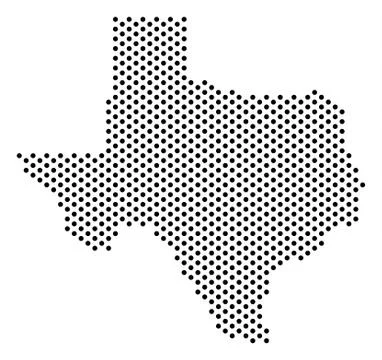 Dot Texas Map Illustrazione stock