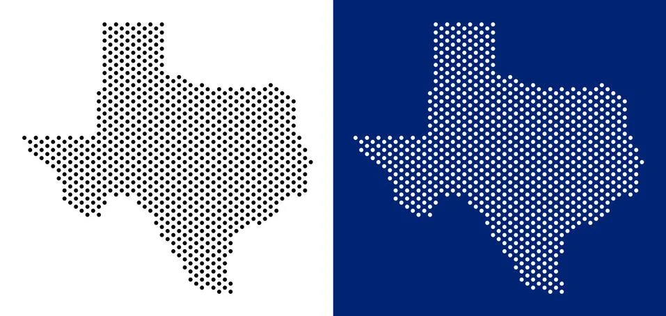 Dot Texas Map Illustrazione stock