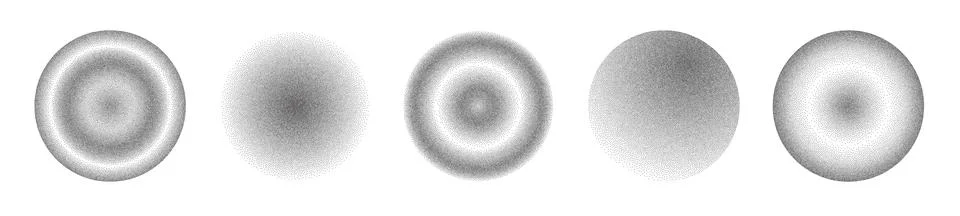 Dot texture globes set isolated on white Stock Illustration