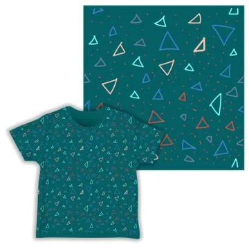 Dot triangular cute seamless pattern ready for shirt fabric industry Illustrazione stock
