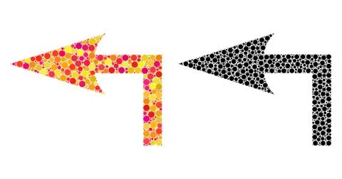 Dot Turn Left Mosaic Icons Illustrazione stock