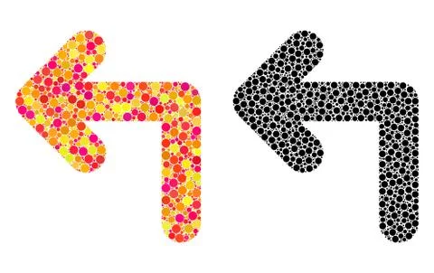 Dot Turn Left Mosaic Icons Illustrazione stock
