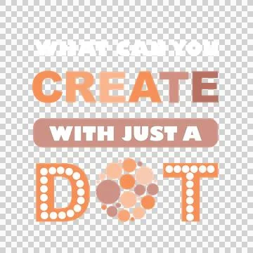 Dot Typographic Art typography spelling words circles Stock Illustration