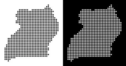 Dot Uganda Map Stock Illustration