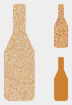 Dot Vector Beer Bottle Icons Illustrazione stock