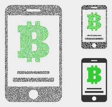 Dot Vector Bitcoin Mobile Account Icons Illustrazione stock