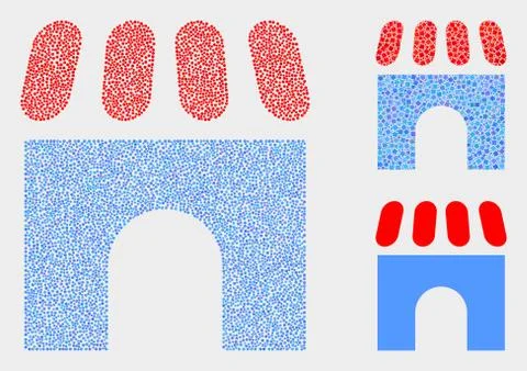 Dot Vector Building Icons Ilustración de archivo