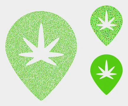 Dot Vector Cannabis Map Marker Icons 스톡 일러스트