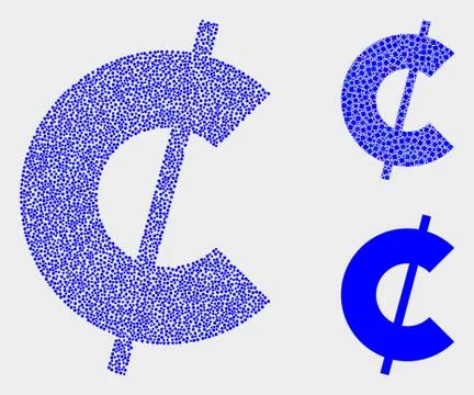 Dot Vector Cent Symbol Icons Stock Illustration