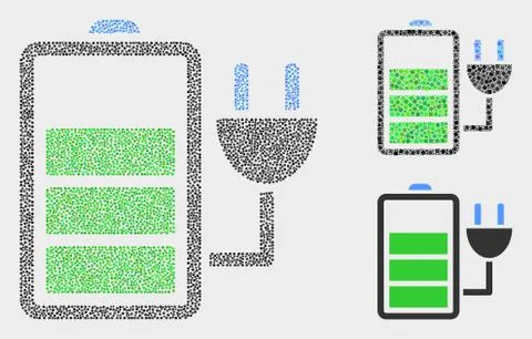 Dot Vector Charge Battery Icons Illustrazione stock
