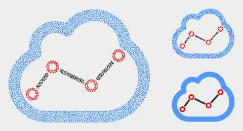 Dot Vector Chart Cloud Icons Illustrazione stock