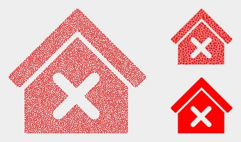 Dot Vector Closed House Icons Ilustración de archivo