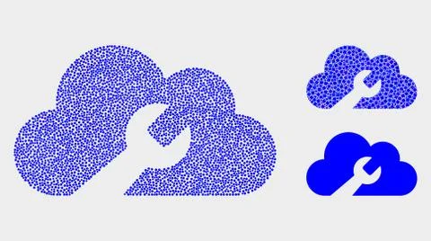 Dot Vector Cloud Wrench Icons Illustrazione stock