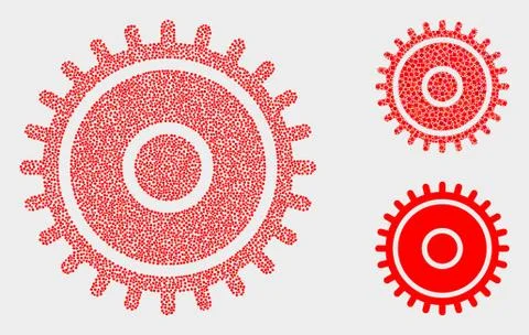 Dot Vector Cog Icons 스톡 일러스트