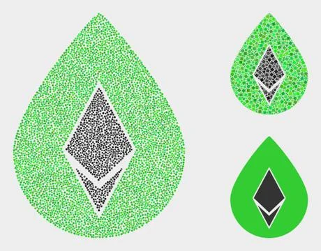 Dot Vector Crystal Drop Icons Illustrazione stock