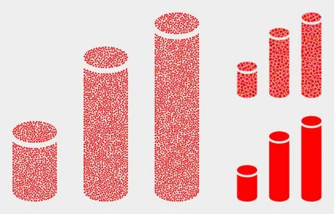 Dot Vector Cylinder Chart Icons Illustrazione stock