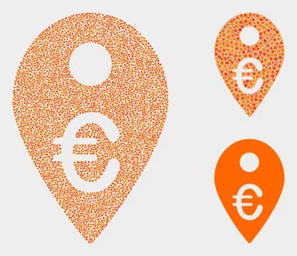 Dot Vector Euro Map Marker Icons 스톡 일러스트