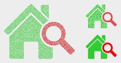 Dot Vector Explore Realty Icons Ilustración de archivo
