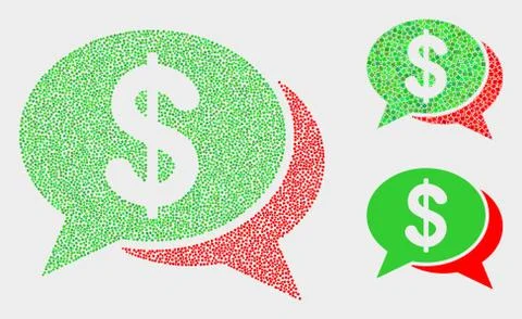 Dot Vector Financial Chat Messages Icons Illustrazione stock