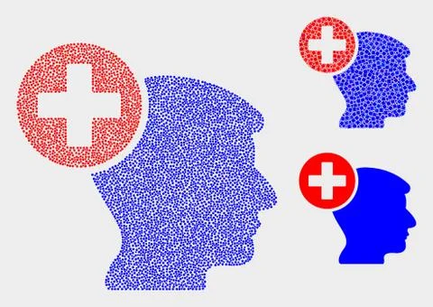 Dot Vector Head Medicine Icons Illustrazione stock