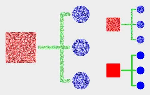 Dot Vector Hierarchy Icons Ilustración de archivo