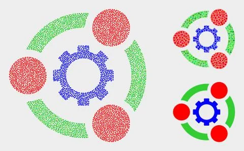 Dot Vector Industrial Cooperation Icons Illustrazione stock