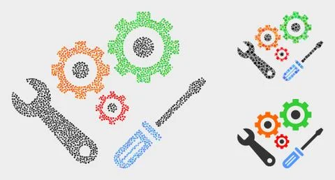 Dot Vector Instrumental Tools Icons Illustrazione stock