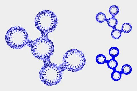 Dot Vector Microbes Icons Stock Illustration