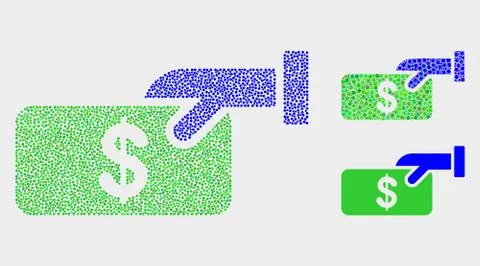 Dot Vector Pay Cash Icons 스톡 일러스트
