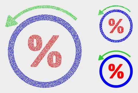 Dot Vector Percent Back Icons Stock Illustration