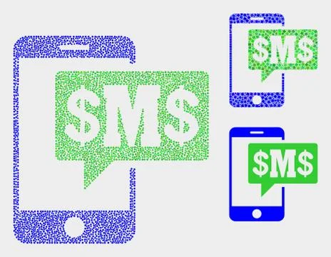 Dot Vector Phone Sms Cloud Icons Illustrazione stock