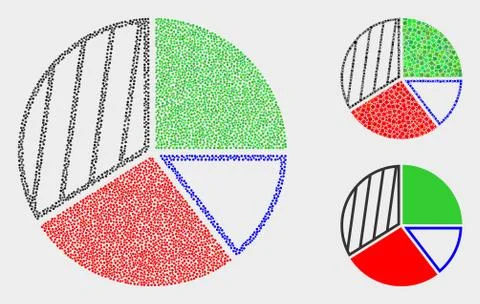 Dot Vector Pie Chart Icons Stock Illustration