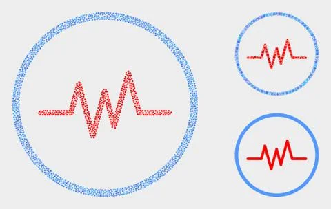 Dot Vector Pulse Signal Icons Illustrazione stock