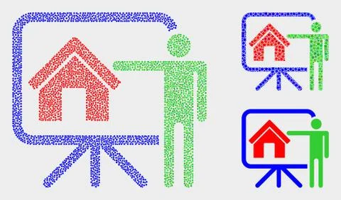 Dot Vector Realtor Public Report Icons Ilustración de archivo