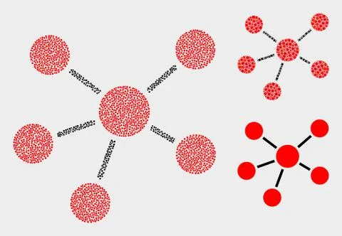 Dot Vector Relations Icons 스톡 일러스트