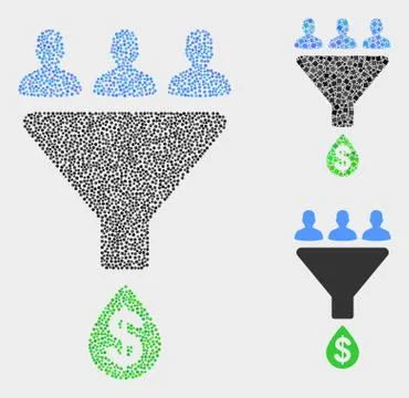 Dot Vector Sales Funnel Icons Illustrazione stock