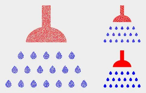 Dot Vector Shower Icons Illustrazione stock