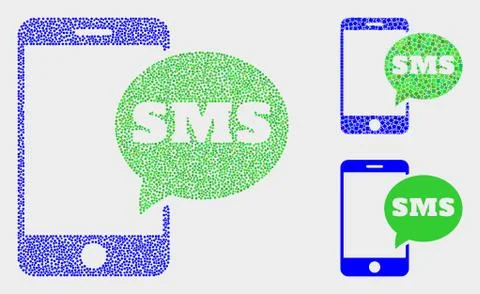 Dot Vector Smartphone SMS Icons Illustrazione stock