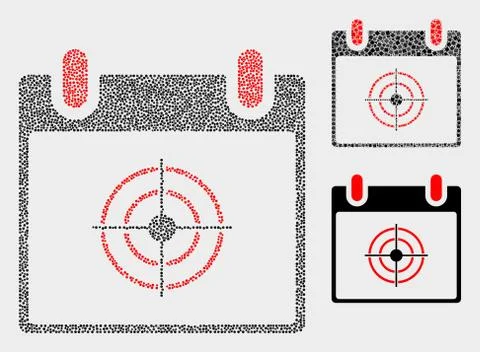 Dot Vector Target Calendar Page Icons Illustrazione stock