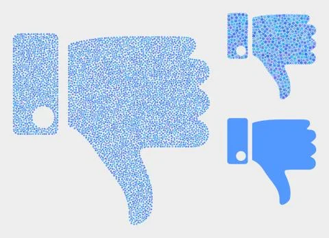Dot Vector Thumb Down Icons Illustrazione stock