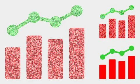 Dot Vector Trend Charts Icons 스톡 일러스트